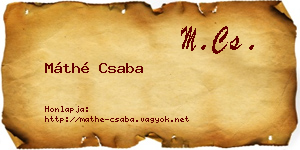 Máthé Csaba névjegykártya