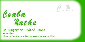 csaba mathe business card